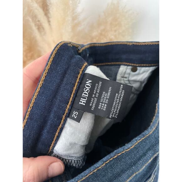 Hudson Krista Super Skinny Jeans Size 25 Raw Hem Casual Dark Wash Denim - Picture 8 of 10